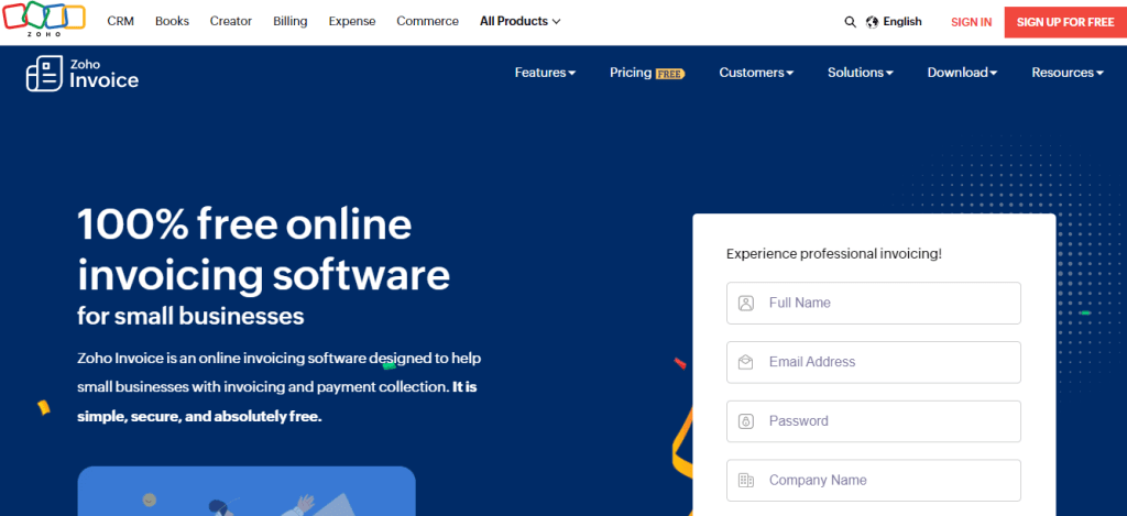 Zoho Invoice: best invoicing software for freelancers